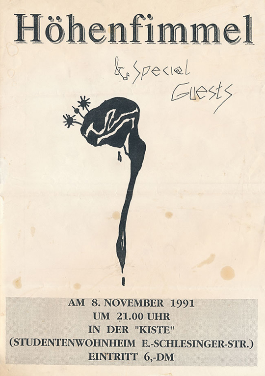 Plakat für ein Konzert der Band Höhenfimmel 1991.
